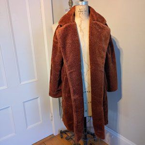 NWT Jayley Teddy Faux Fur Long Midi Maxi Coat